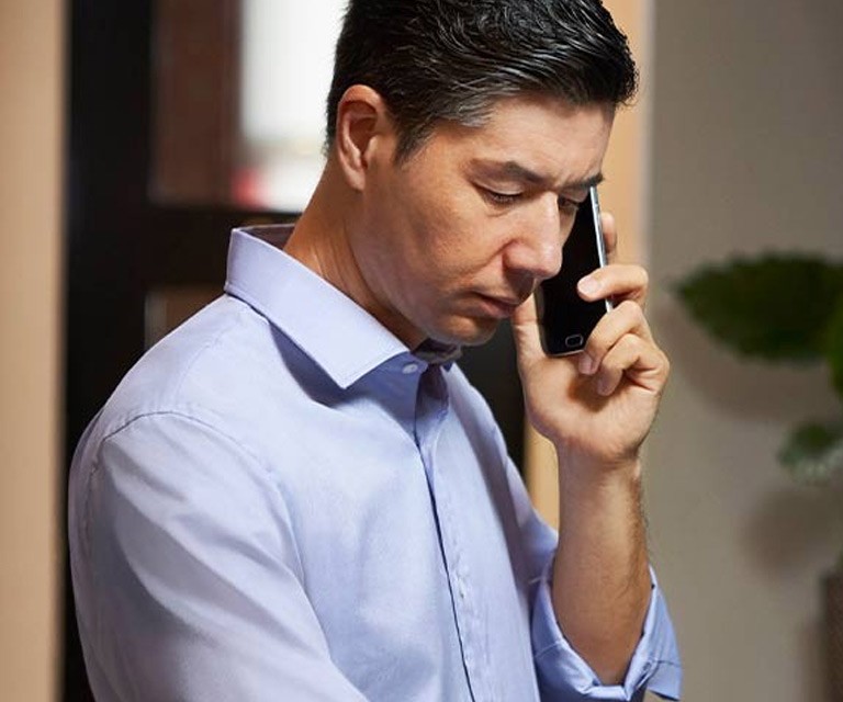 Man talking on a smartphone